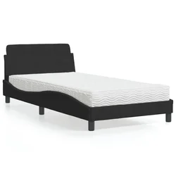 Krevet s madracem Dover crni 100x200 cm baršunasti