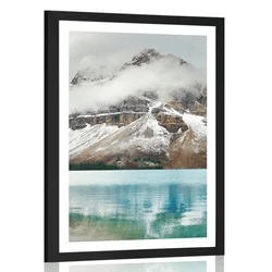Plakat s paspartujem jezero v bližini čudovite gore - 20x30 no frame