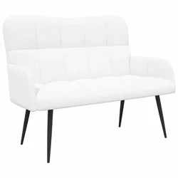 Vidaxl Kavč za 2 osebi Bela 115 x 61 x 87 cm Blago