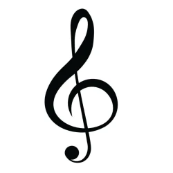 Wallity Zidna dekoracija Treble Clef, 28x59cm, Crna