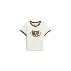 VANS Majica Center Chest Ringer rjava / bela