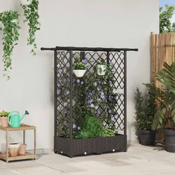 Povišeni krevet s mrežom i krovom Smeđa 124 x 40 x 123 cm PP