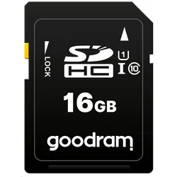GoodRam CARTAO DE MEMÓRIA GOODRAM SDHC PARA CMERA E TABLET, 16 GB, C10 UHS E COMPACTO.