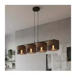 Luster na lanku KARBON 4xE27/15W/230V crna/braon