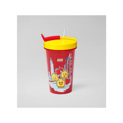 LEGO Čaša sa poklopcem i slamkom za devojčicu 500 ml crvena
