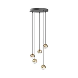Open Design OR85518 - LED luster na sajli BOLICINA 5xLED/5W/230V zlatna/crna
