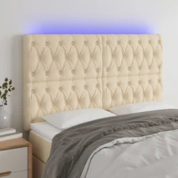 LED uzglavlje krem 160x7x118/128 cm od tkanine