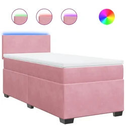 Vidaxl Box spring postelja z vzmetnico roza 80x200 cm žamet