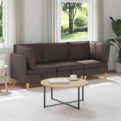 Modularni set sofe sa skladištem 3 pcs Tamno smeđa Tkanina