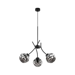Luster na sajli ZULIA 3xE27/15W/230V crna/dimljena crna