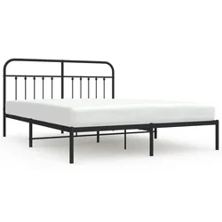 Vidaxl Kovinski posteljni okvir z vzglavjem črn 183x213 cm