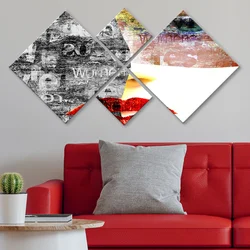 Wallity slika 4MDF1530333083, 60x115 cm, 4 dijela