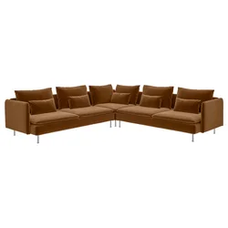 SÖDERHAMN Ugaona sofa, 6-sed, Alhamn tamna žutosmeđa