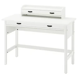 BRYTNING Radni sto s nadgradnom jedinicom, bela, 110x53 cm