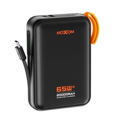 Moxom Power Bank MX-PB188 PD65W Super Fast Type-C 20000mAh, Crni