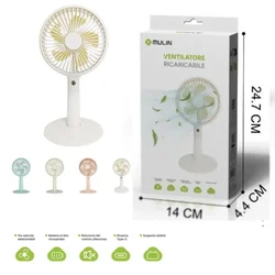 MULIN SRLS 2v1 Polnilni Ventilator 13cm - Roza