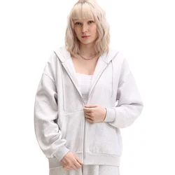 Cropp - Dukserica s kapuljačom i rajsferšlusom - light grey
