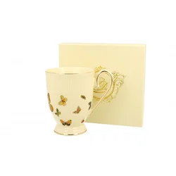 Vrček z metulji, porcelan, večbarven