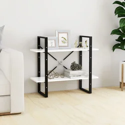 Ormarić za knjige 2 razine bijeli 80x30x70 cm konstruirano drvo
