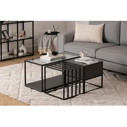 Hanah Home Klub sto Charlotte, 90x37x90 cm, Crni