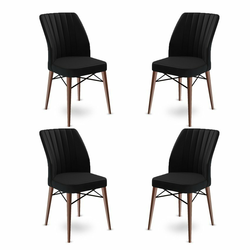 HANAH HOME Set 4 stolice Flex Black Brown