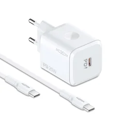 MOXOM Kućni punjač MX-HC164 PD Type-C na Type-C, 20W, Beli