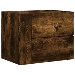 Vidaxl Stenska nočna omarica dimljen hrast 45x30x35 cm