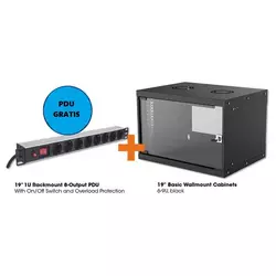 LAN Intellinet ormar zidni 6U/560mm 714785+PDU 713986 crni