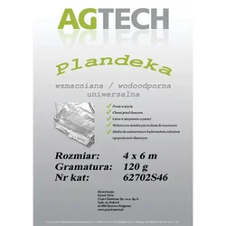 Ojačana vodoodporna ponjava, srebrna, 4x6 m, gramatura 120 PL12046