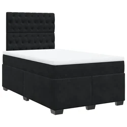 Vidaxl Box spring postelja z vzmetnico črna 120x190 cm žamet
