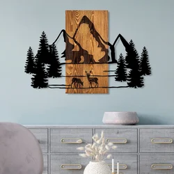 Wallity Zidna dekoracija Natural Habitat, 57x88 cm, Crna