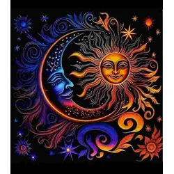 Norimpex - Puzzle Diamantova slika: Sonce in luna 30x40cm - 1 - 39 kosov