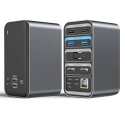 FAST ASIA Adapter TIP-C Docking Station 15 u 1 sivi