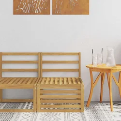 Srednja sofa za van Čvrsto drvo akacije Bijela 63 x 59 x 73 cm