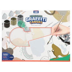 Junior graffiti canvas blind ram sa skicom kengur bela 30x40cm ( 132954 )