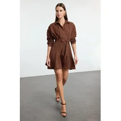 Trendyol Milla Ženska haljina Twoaw25El00154, Smeđa (Braon)