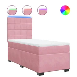 Vidaxl Box spring postelja z vzmetnico roza 80x200 cm žamet