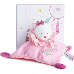 Doudou Darilni set - plišasta spalna vreča roza mačka 20 cm