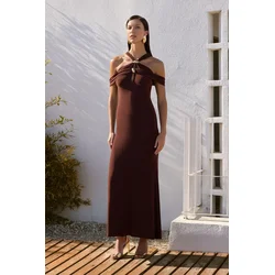 Trendyol Milla Ženska haljina TPRSS25AE00015, Braon
