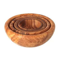 AtmoWood Komplet majhnih skled iz oljčnega lesa - 4 kos