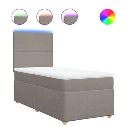 Vidaxl Box spring postelja z vzmetnico taupe 80x200 cm blago