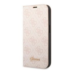 Maska na preklop Guess PC/ TPU 4G Metal Camera Outline Book za iPhone 14 Pro, Roze