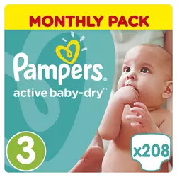 Pampers pelene Pleny Active Baby 3 Midi, 208 kom