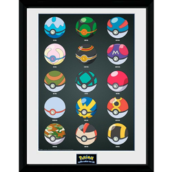 Pokémon Uokvirjeni plakat - Pokéballs