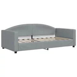 Vidaxl Raztegljiva postelja svetlo siva 90x190 cm blago