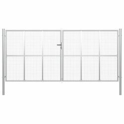 Den Vrtna vrata pocinkano jeklo 415x250 cm srebrna