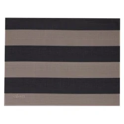 Stripes placemat, 42 x 32 cm, vinyl, beige/black - Saleen
