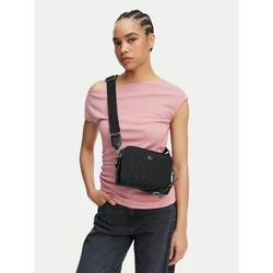 Calvin Klein Ročna torba Emblem Aop Jacquard Bucket LV04F3648G Črna