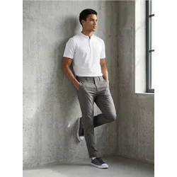Sinsay - Pamučne slim chino pantalone - tamno siva