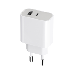 MAXLIFE MXTC-05 Punjač 20W 1x USB-C 1x, USB 20W, PD QC, Beli
